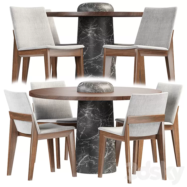 Dining set by Scandinaviandesigns 3D Model