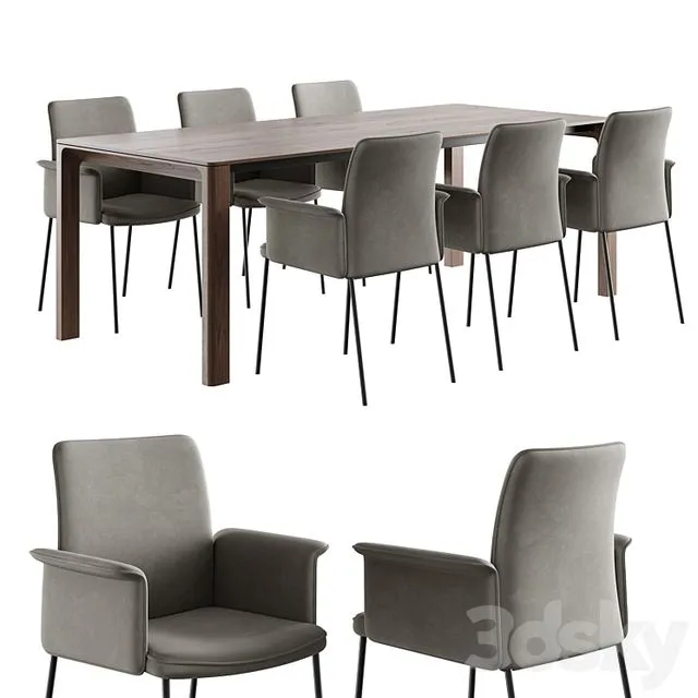 Dining Set Christine Kroencke Porto Table 3D Model