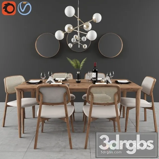 Dining Set Lider 3D Model Free
