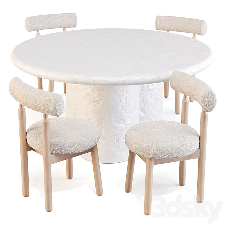 Dining Set: Lulu and Georgia (Sol Table and Ross Chairs) 3D Model Free