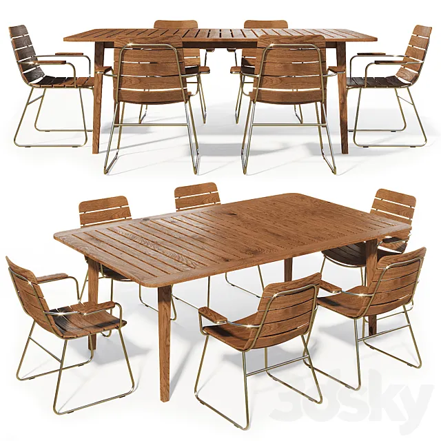 Dining set of furniture 3D Model