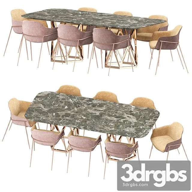 Dining set_3 2 3D Model Free