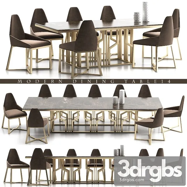 Dining Table 14 3D Model Free