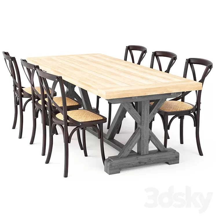 Dining Table 155 3D Model Free Download