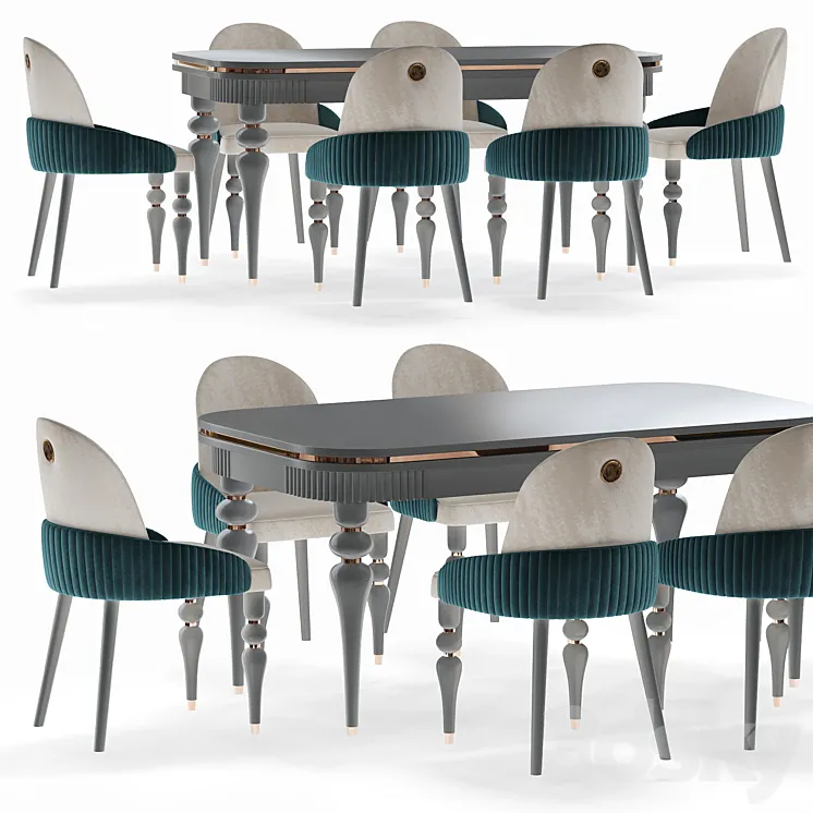 Dining Table 3D Model Free