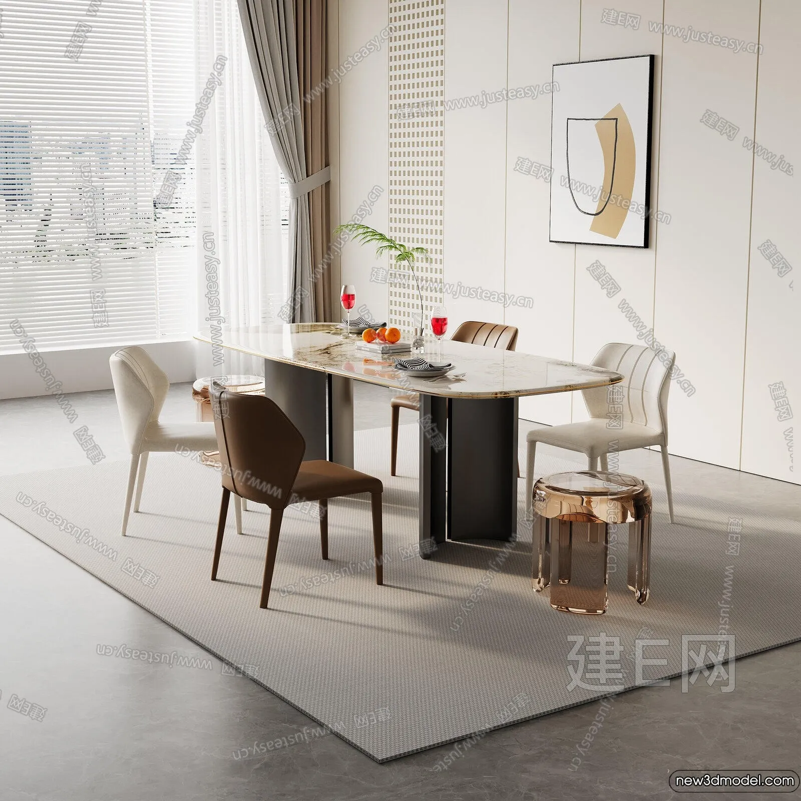 Dining Table - 3D Models - 3D Furniture Models for Interior - 039