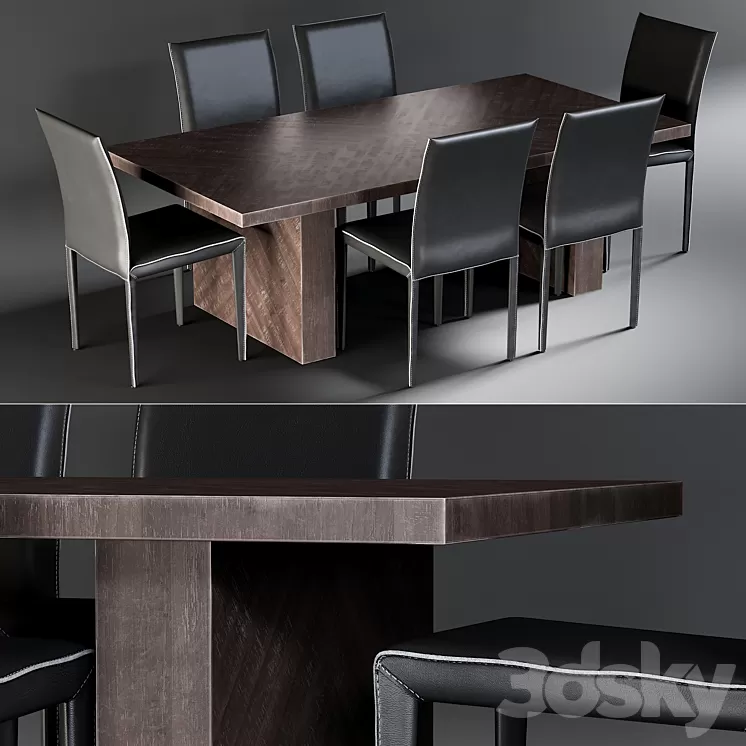 Dining Table Alexa & Chair Folio 3D Model