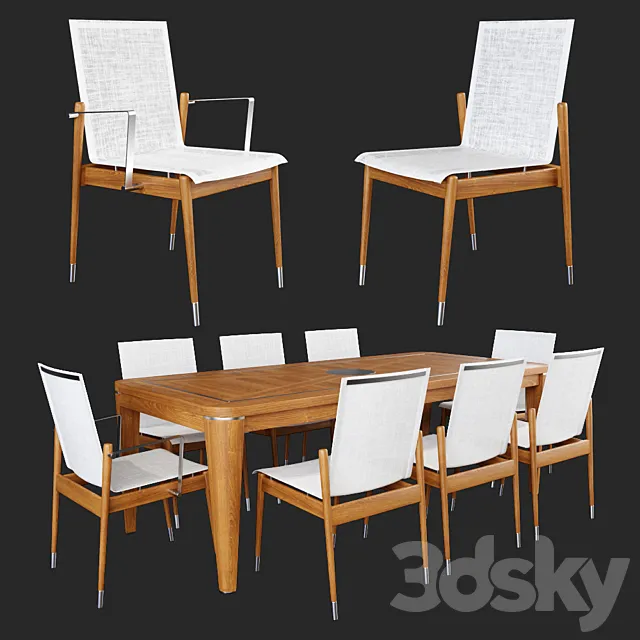 Dining table and armchair by atmosphera 3DModel