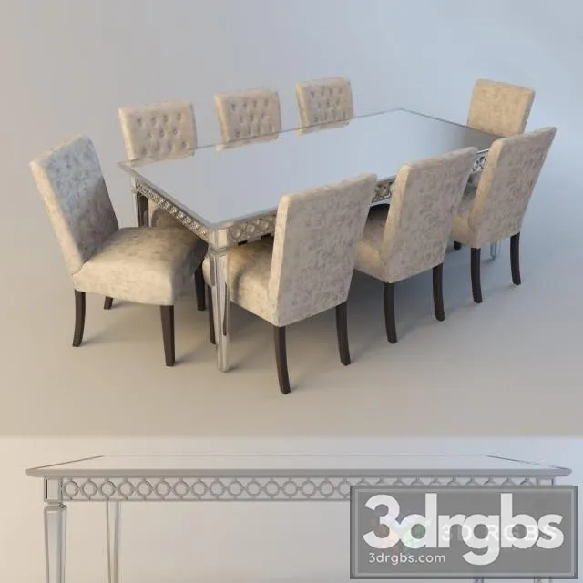 Dining Table and Chair 01 3D Model Free