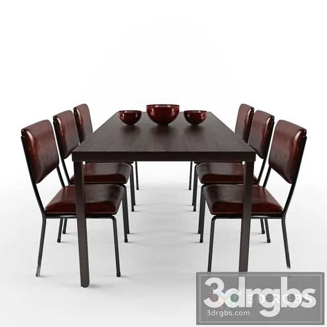 Dining Table and Chair 02 3D Model Free