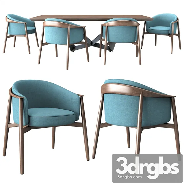 Dining table and chair  2 3D Model Free