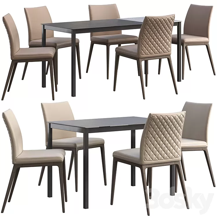 Dining table Connubia Snap + chair Romatti Soprano 3D Model