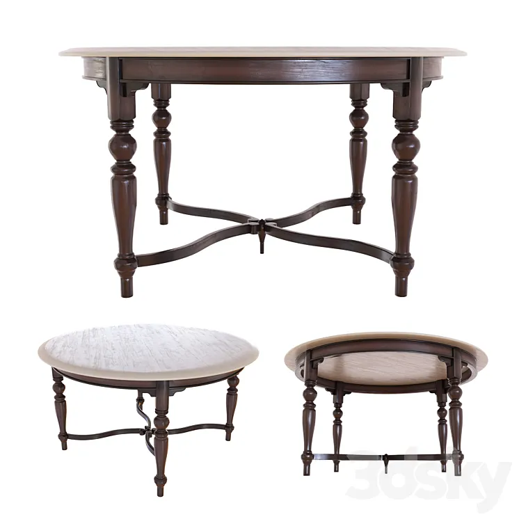 Dining table / Exterio table 3D Model Free