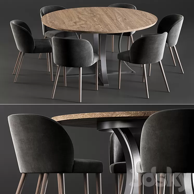 Dining Table Gage And Chair Camilie 3D Model