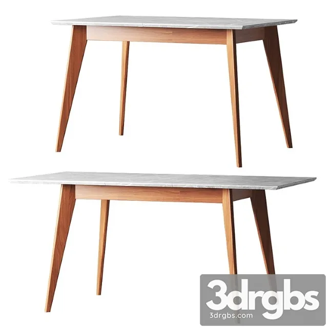 Dining table gray-marble 120-160 cm r-home