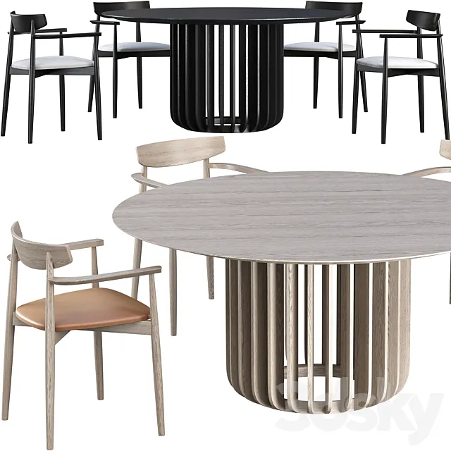 Dining table Miniforms Juice + chair Miniforms Claretta 3DModel