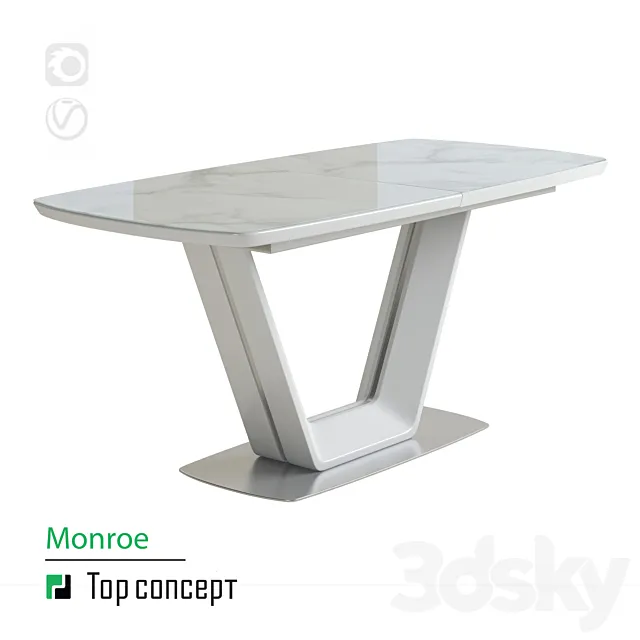 Dining table Monroe. extendable (160 + 40 cm) 3DModel