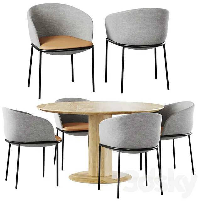 Dining table Pisa and Chair Embrace by Cosmorelax 3DModel