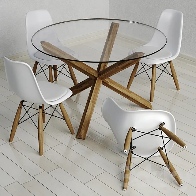 Dining table "Saskia" and chair "Eiffel" 3DModel