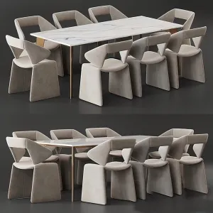Dining Table Set - 3D - 026