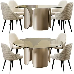 Dining Table Set - 3D - 041