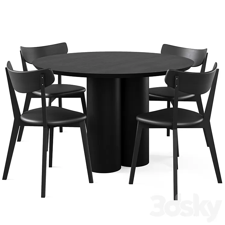 Dining Table SOLFORD and chair AMI 3D Model Free