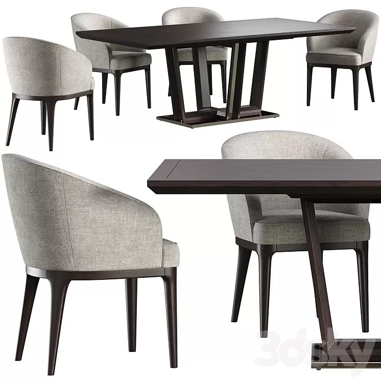Dining table Tosconova Diamond + chair Tosconova Eva 3D Model