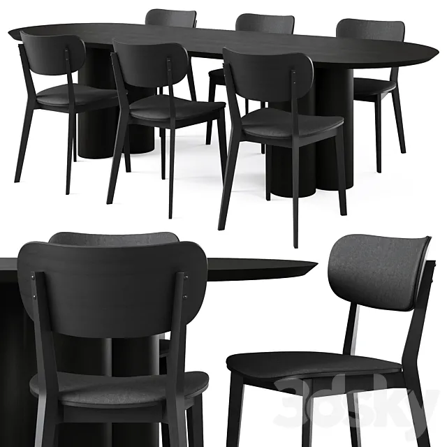 Dining Table TOWNSVILLE and Chair KATO 3D Model