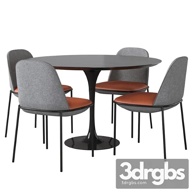 Dining Table Tulip Wood II Chair Embrace by Cosmo 3D Model Free