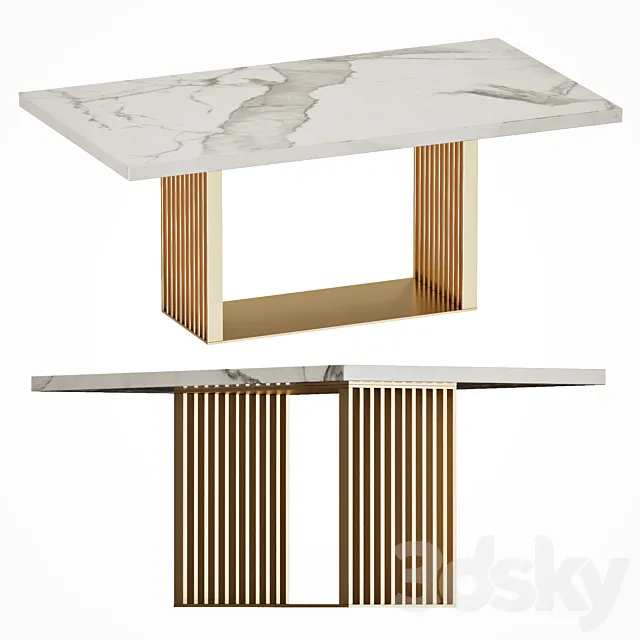 Dining table with marble top | Linkoln cazarina 3D Model