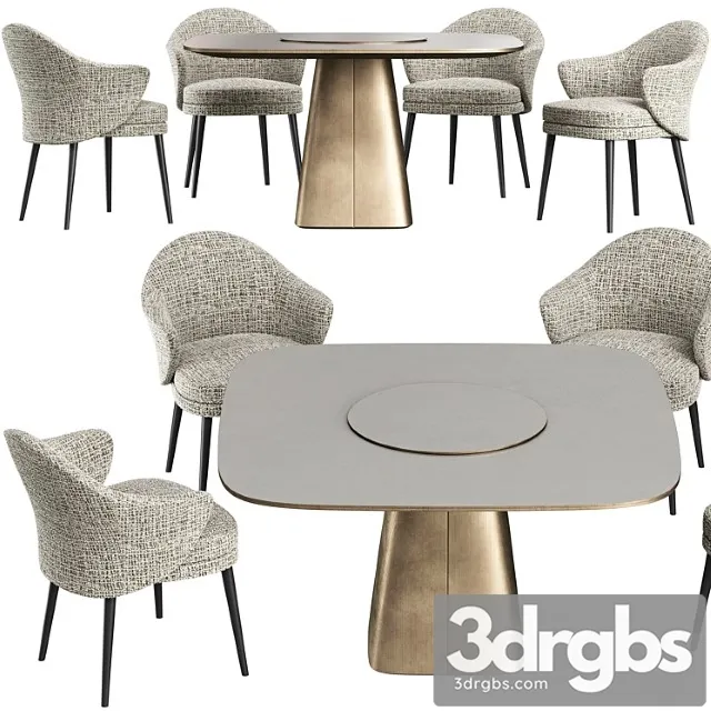 Dining Table Wooddi Kahli And Chair Lavsit Andy 3D Model Free