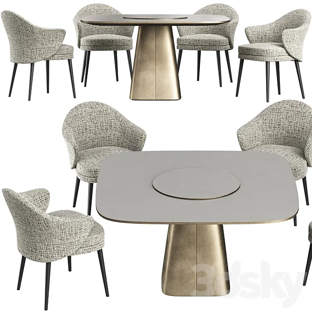 Dining table Wooddi Kahli and chair Lavsit Andy 3D Model