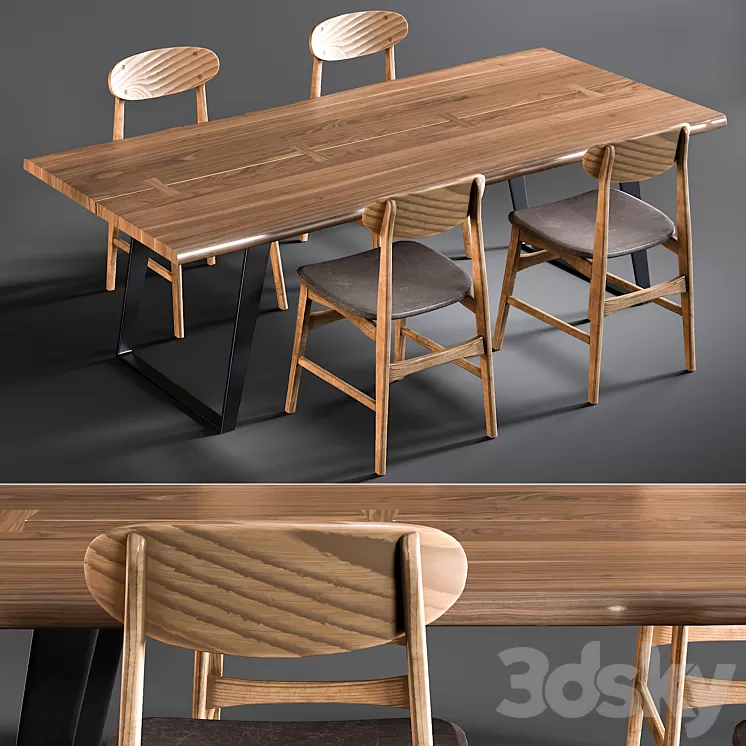 Dining Table Yukon & Chair Vernon 3D Model