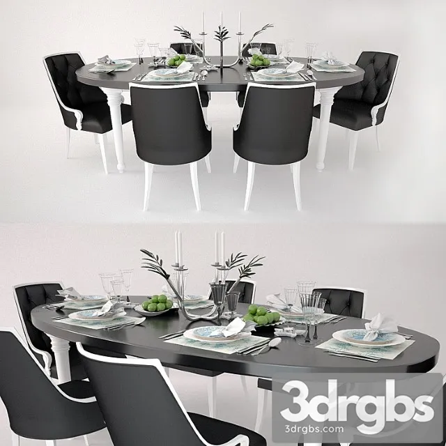 Dinner set with candlestick driade 2 3D Model Download