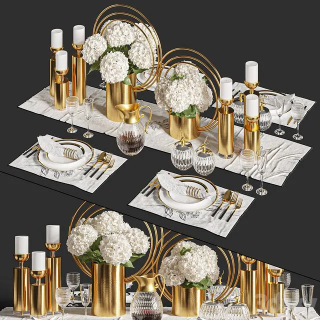 Dinner Table Set 01 Free Download