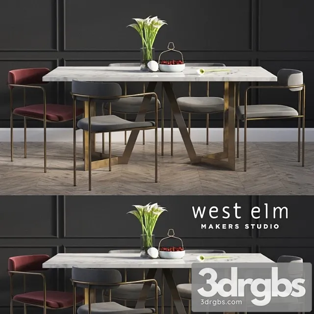 Dinning set 02 2 3D Model Free