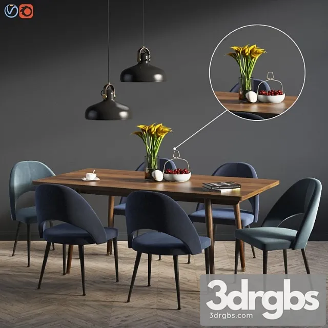 Dinning set 03 2 3D Model Free