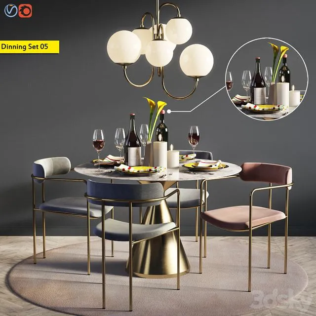 Dinning Set 05 3D Model