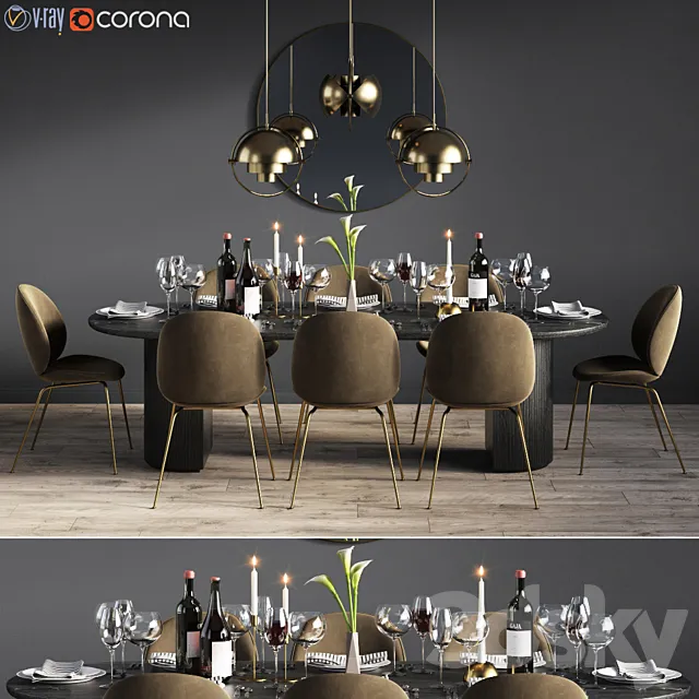 Dinning Set 08 3D Model
