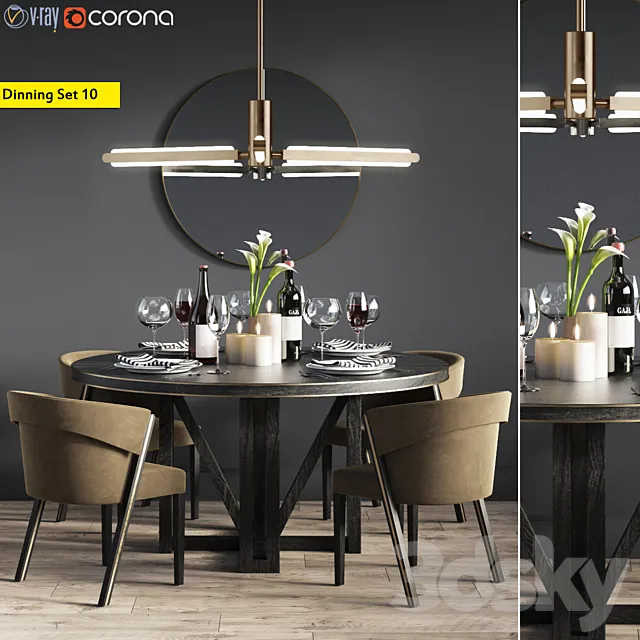 Dinning Set 10 3DModel