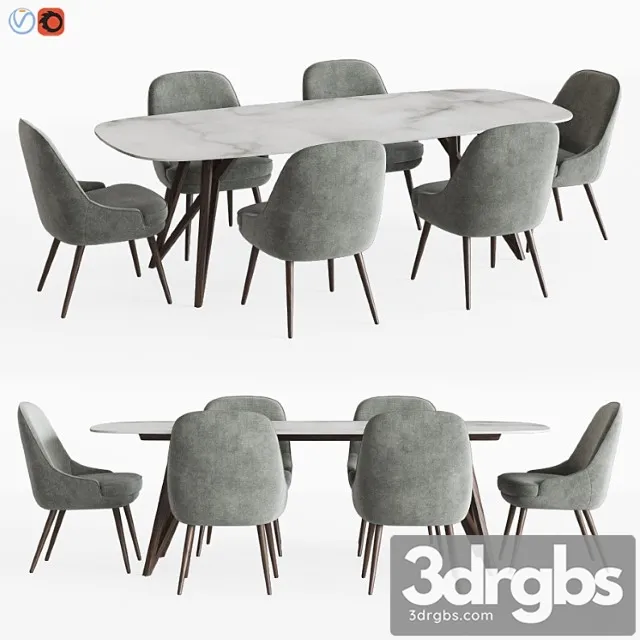 Dinning set 10_3 2 3D Model Free