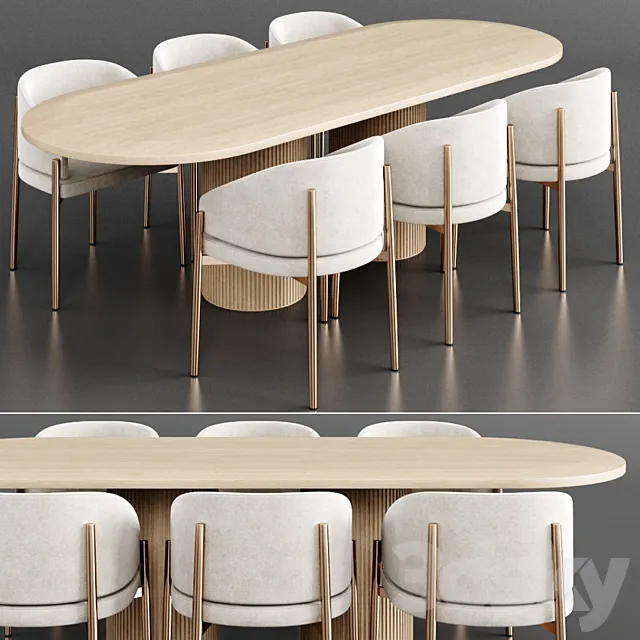 Dinning set 12 3DModel