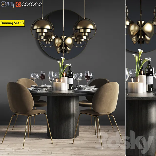 Dinning Set 13 3DModel