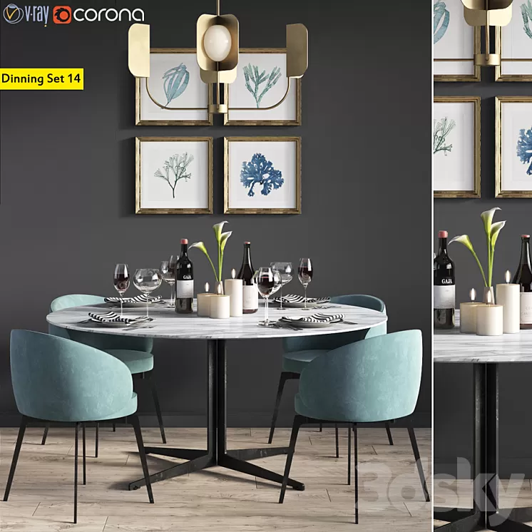 Dinning Set 14 3D Model