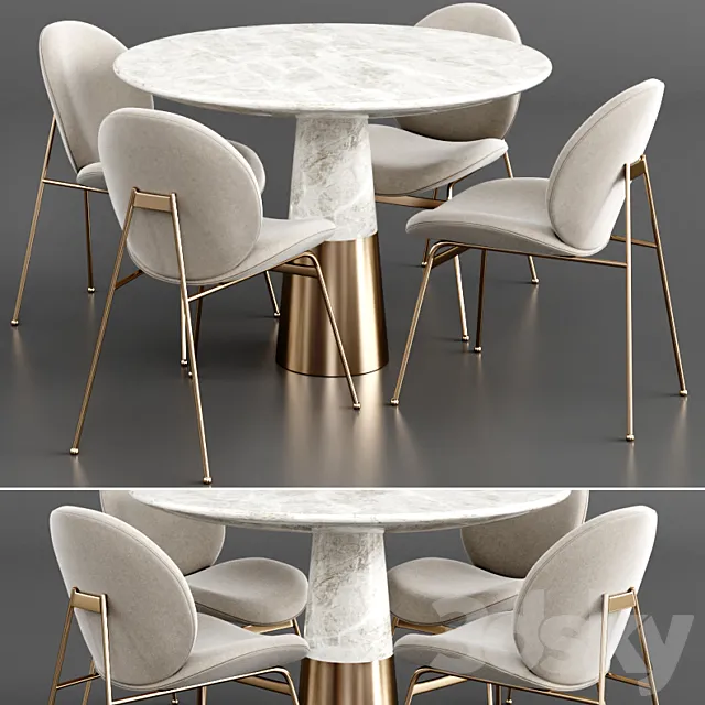 Dinning set 14 3DModel