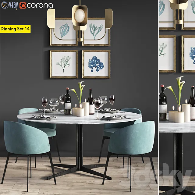 Dinning Set 14 3DModel
