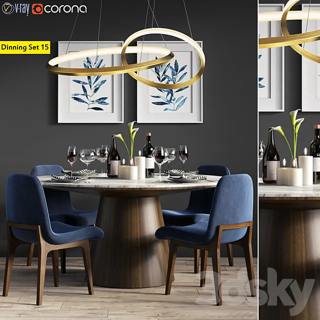 Dinning Set 15 3DModel