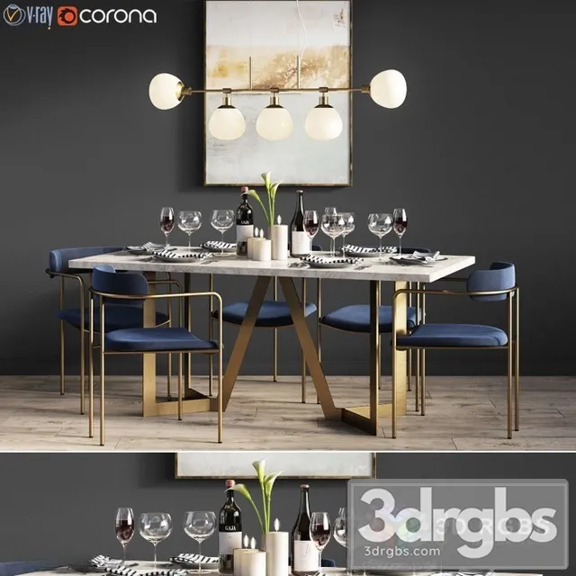 Dinning Set 17 3D Model Free
