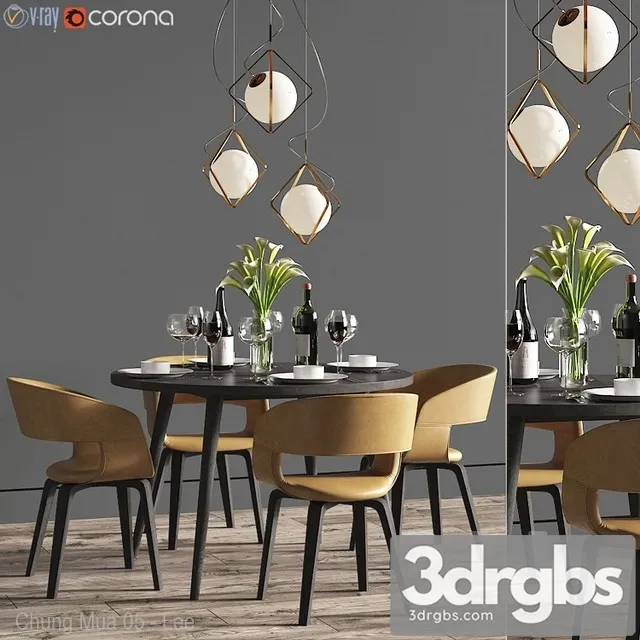 Dinning Set 25 3D Model Free