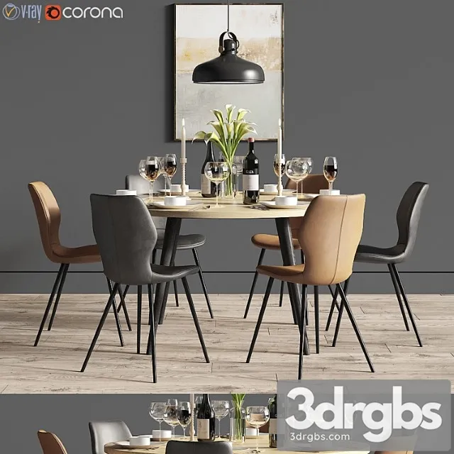 Dinning set 27 2 3D Model Free